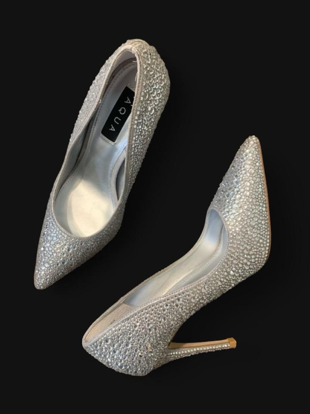 AQUA Glass Sequin Pumps